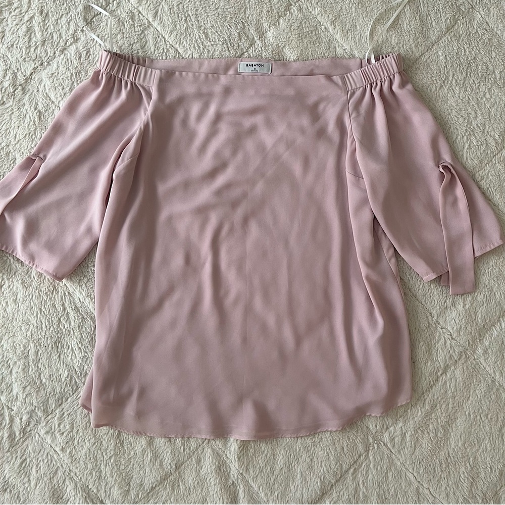 Aritzia❣️Babaton off the shoulders pink flowy blouse